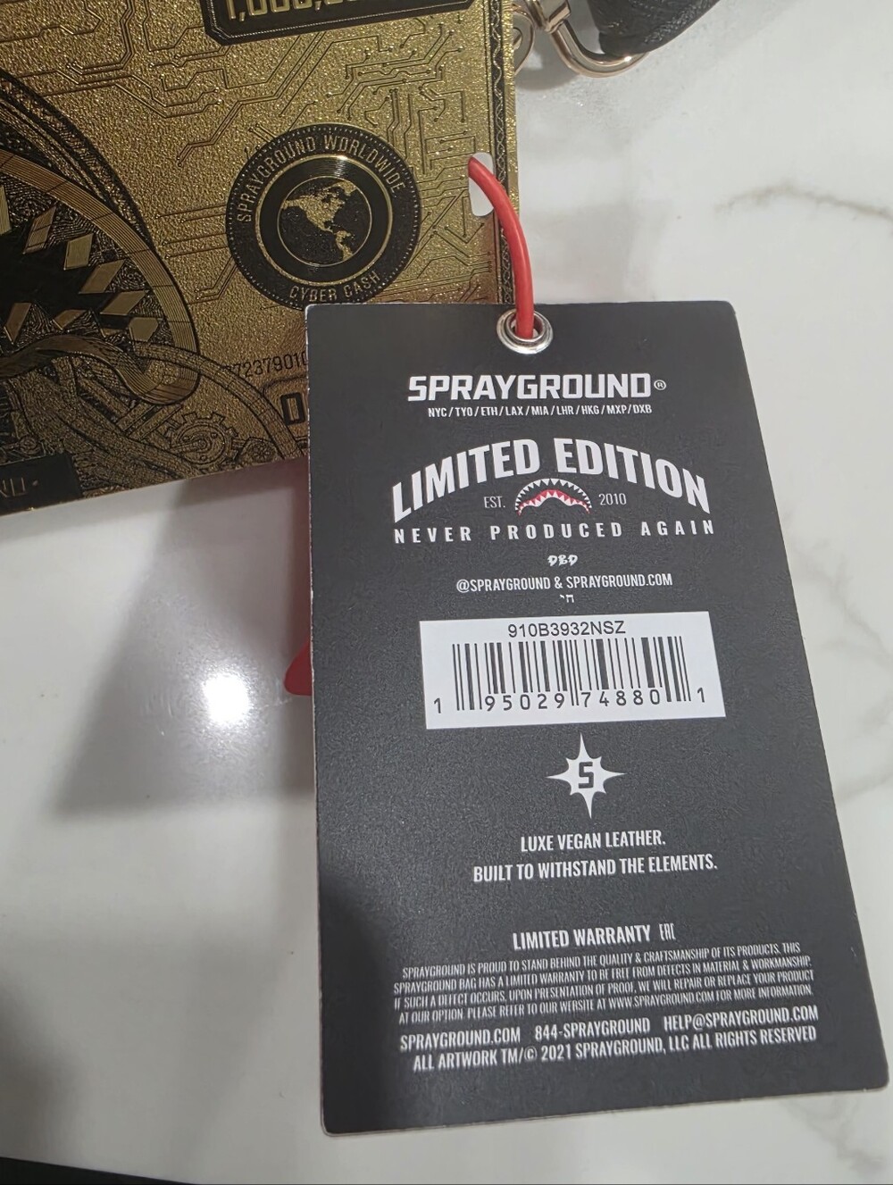 Sprayground Limited Edition Red Accent Unisex Wristlets With Tags